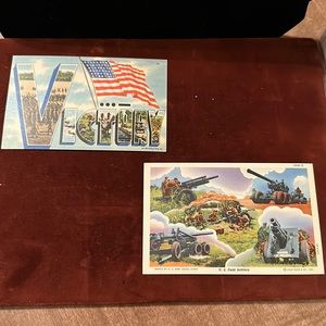 2 Vintage War Time Postcards Unused